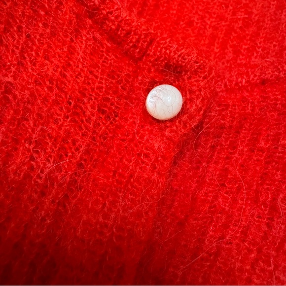 Sezane sz M Gaspard Cardigan Sweater Kid Mohair Alpaca Fuzzy Knit - Picture 9 of 9